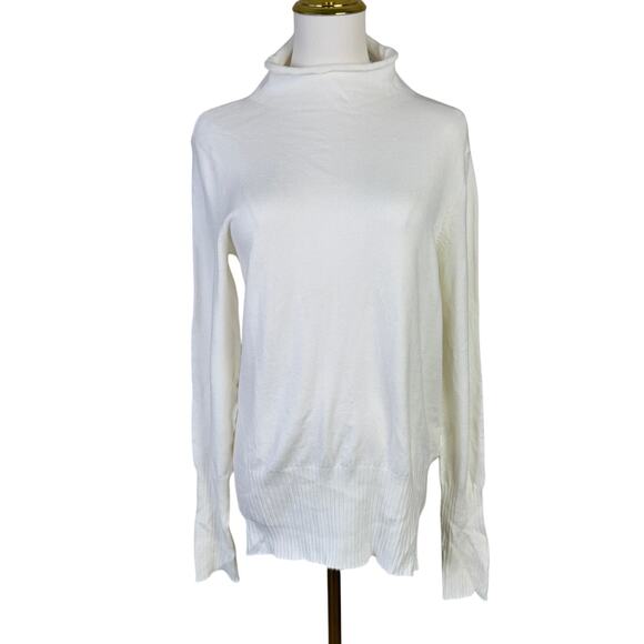 French Connection Mock Neck Longsleeve Pullover Ribbed Sweater US Women's M - Picture 1 of 8